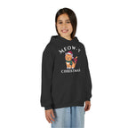 Meowy Christmas Youth Hoodie — Cute Cat Santa Holiday Sweatshirt