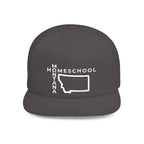 Montana Homeschool Flat Bill Snapback Hat (WHITE embroidery)