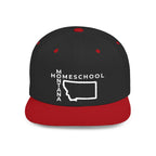 Montana Homeschool Flat Bill Snapback Hat (WHITE embroidery)