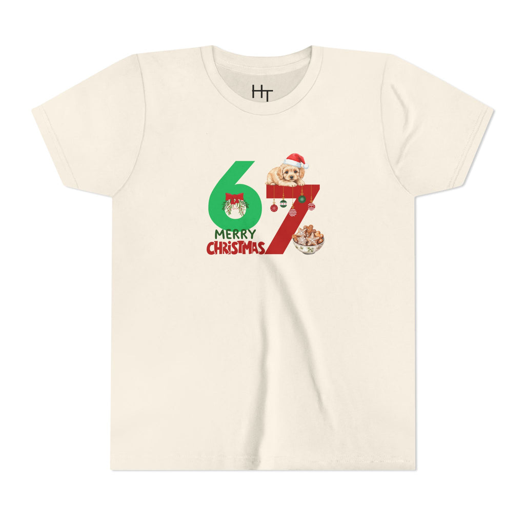 Youth Tee – '67 Merry Christmas' Cute Puppy Holiday Shirt