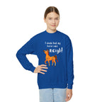 Youth Sweatshirt — 'I Would But My Horse Said Neigh' Cute Ornamental Horse