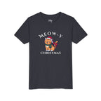 Youth Tee - "Meow-y Christmas" Cute Cat Kids Holiday T-Shirt