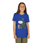 Youth Tee — "Have a Meowy Christmas" Cat & Christmas Tree Holiday Shirt