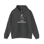 I Love Homeschooling Adult Hoodie — Minimal Heart Finger Design for Homeschool Students/Parents