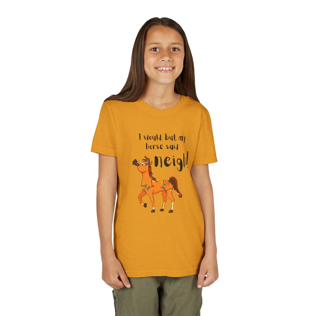 Youth Tee - 'I Would But My Horse Said Neigh' Cute Ornamental Horse