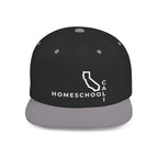 California Homeschool Flat Bill Snapback Hat (WHITE embroidery)