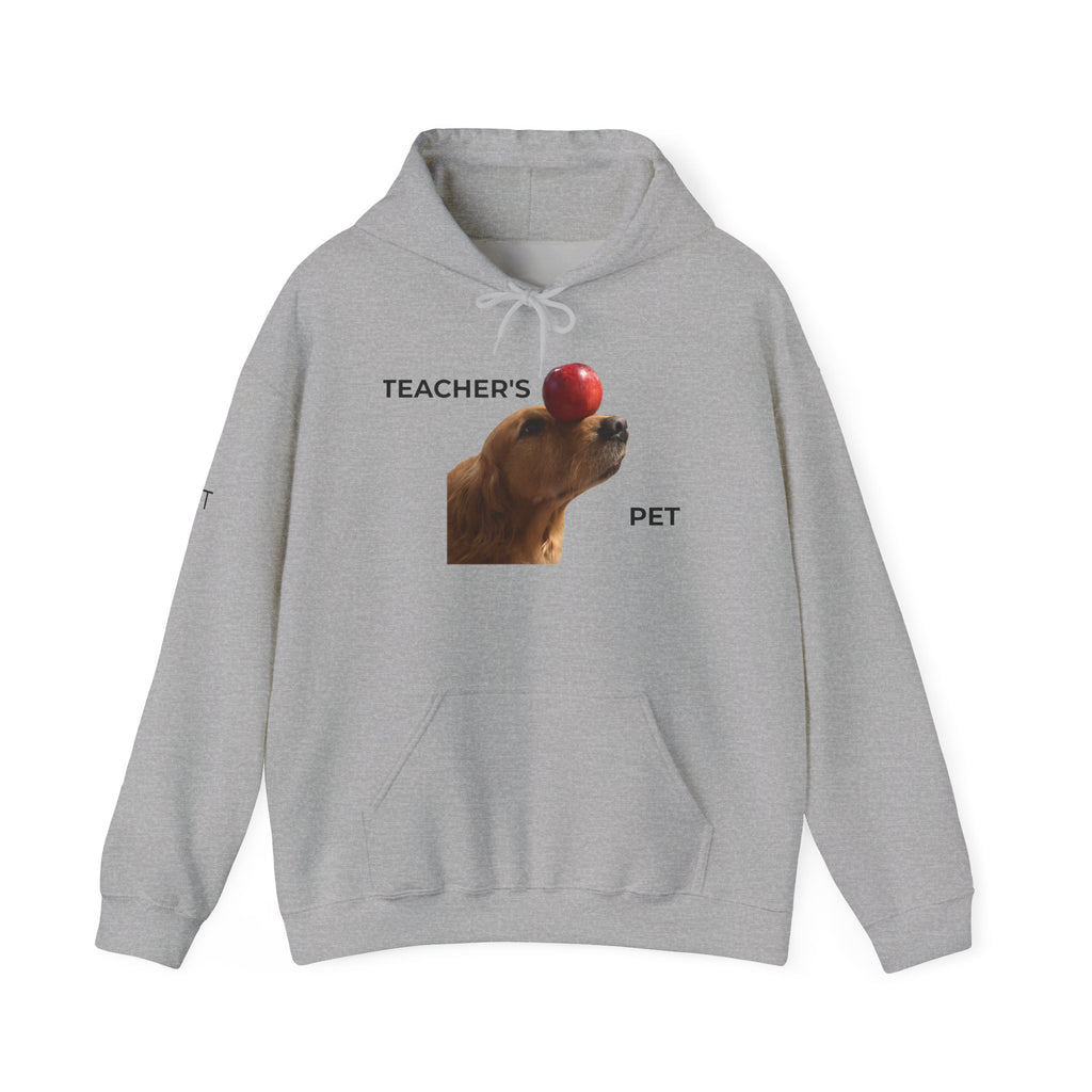 Teacher’s Pet Hoodie – Funny Dog with Apple Design
