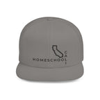 California Homeschool Flat Bill Snapback Hat (BLACK embroidery)