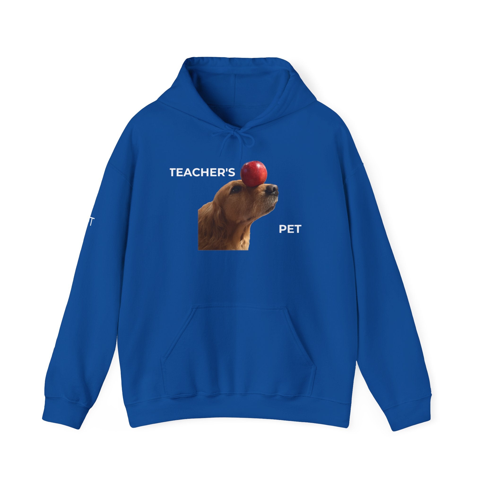 Teacher’s Pet Hoodie – Funny Dog with Apple Design