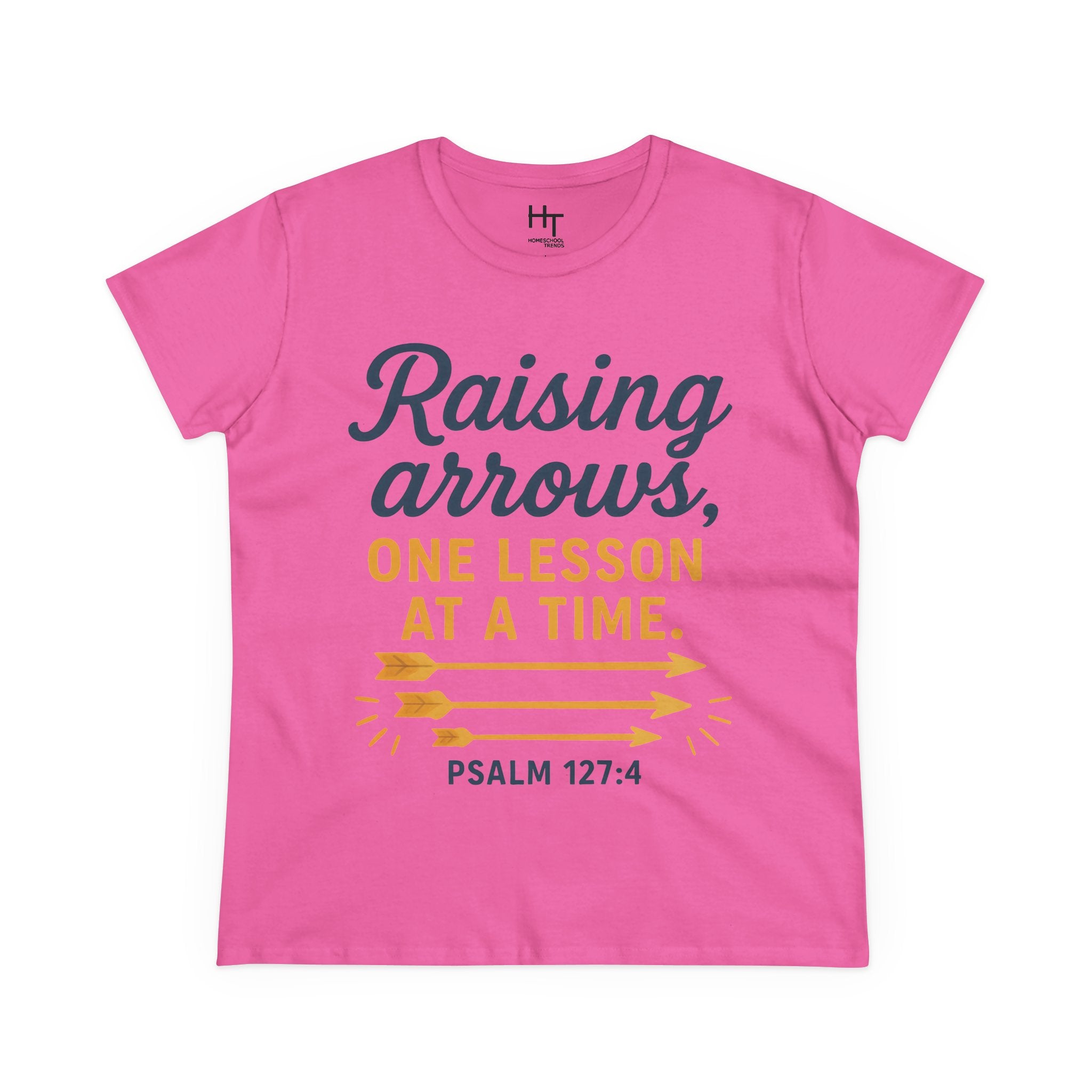 Raising Arrows T-Shirt — "Raising arrows, one lesson at a time. Psalm 127:4" Faith Mom Tee
