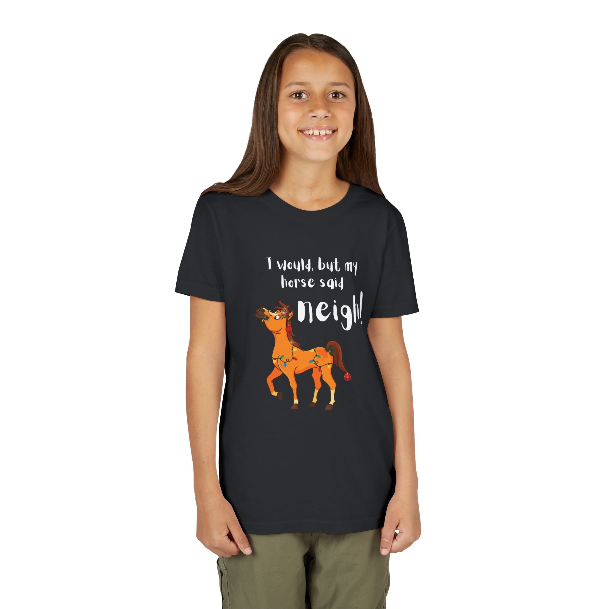 Youth Tee - 'I Would But My Horse Said Neigh' Cute Ornamental Horse