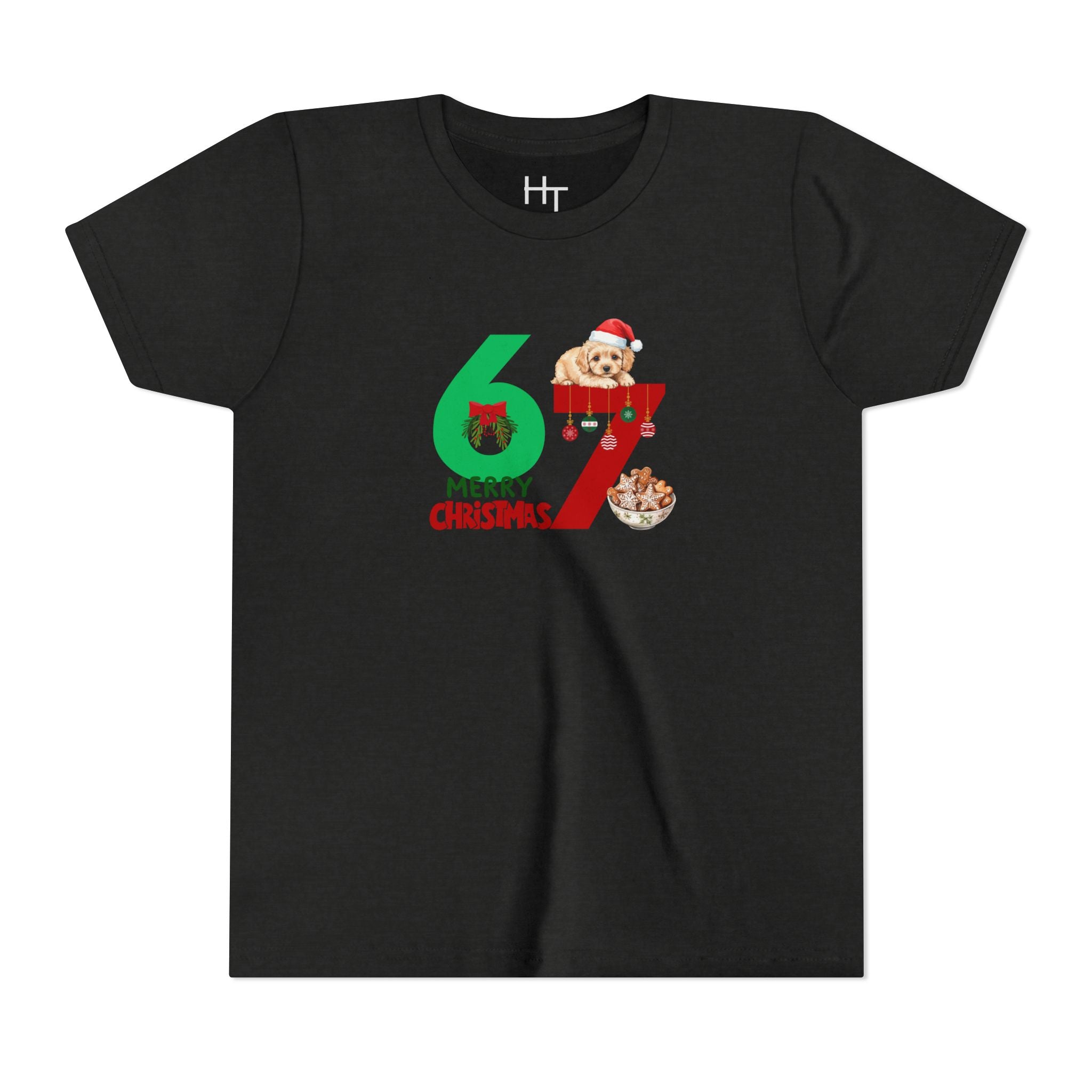 Youth Tee – '67 Merry Christmas' Cute Puppy Holiday Shirt