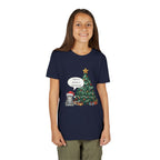 Youth Tee — "Have a Meowy Christmas" Cat & Christmas Tree Holiday Shirt