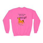 Youth Sweatshirt — 'I Would But My Horse Said Neigh' Cute Ornamental Horse