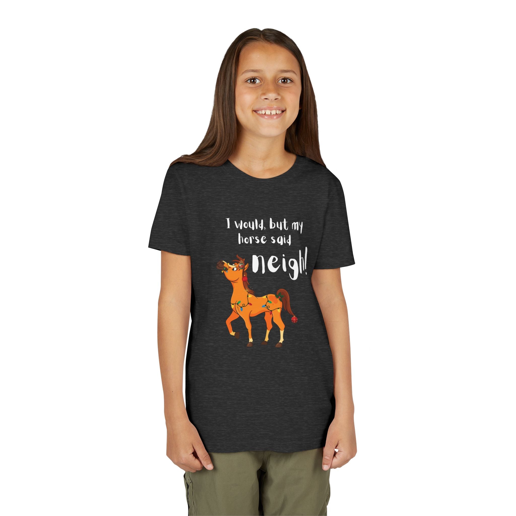 Youth Tee - 'I Would But My Horse Said Neigh' Cute Ornamental Horse