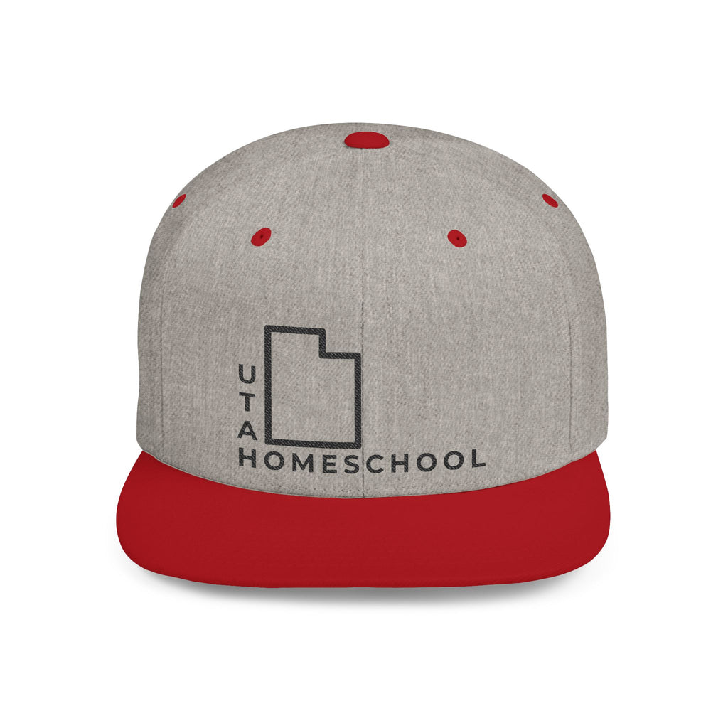 Utah Homeschool Flat Bill Snapback Hat (BLACK embroidery)