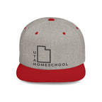 Utah Homeschool Flat Bill Snapback Hat (BLACK embroidery)