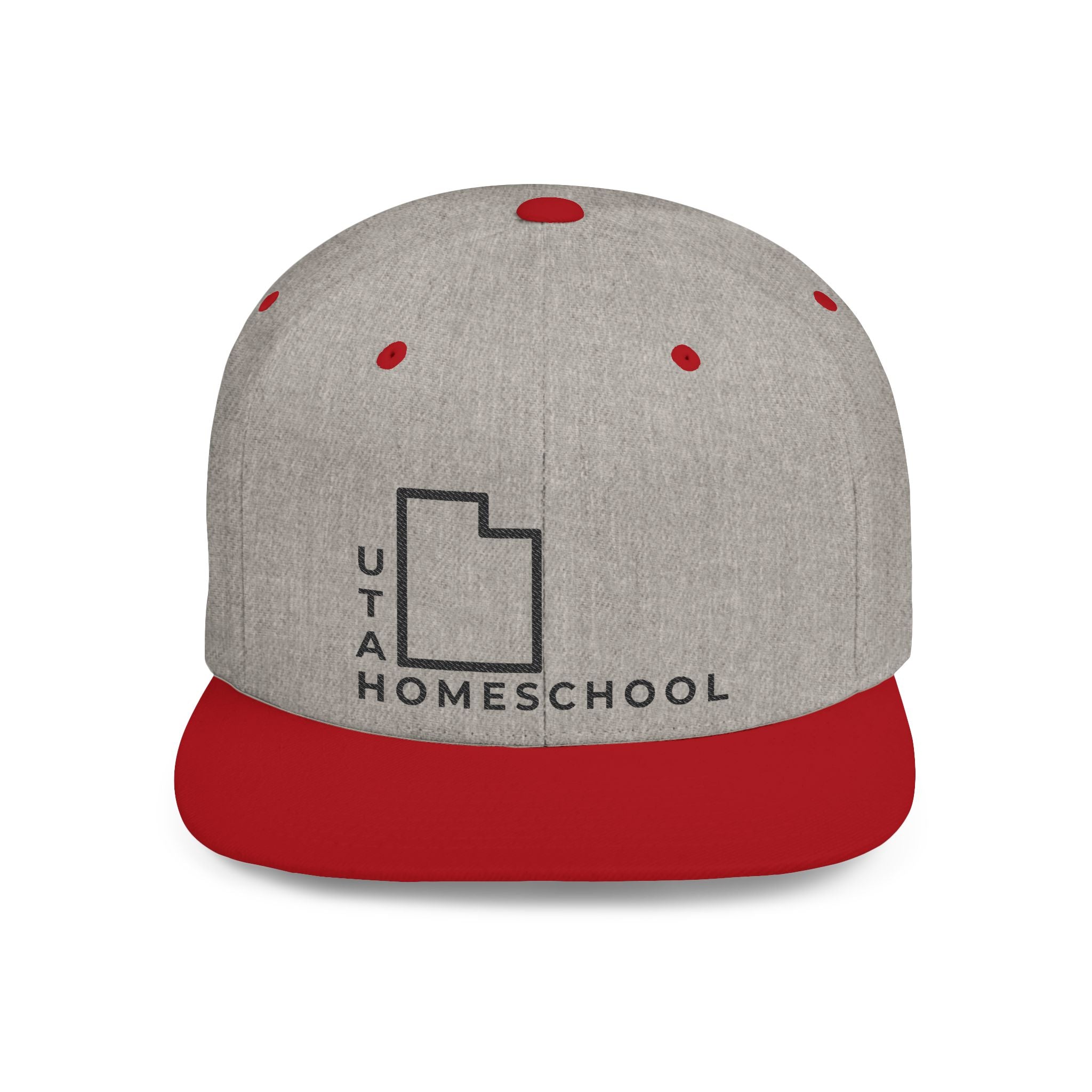 Utah Homeschool Flat Bill Snapback Hat (BLACK embroidery)
