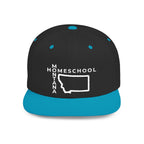 Montana Homeschool Flat Bill Snapback Hat (WHITE embroidery)