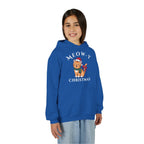 Meowy Christmas Youth Hoodie — Cute Cat Santa Holiday Sweatshirt