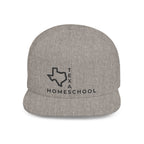Texas Homeschool Flat Bill Snapback Hat (BLACK embroidery)