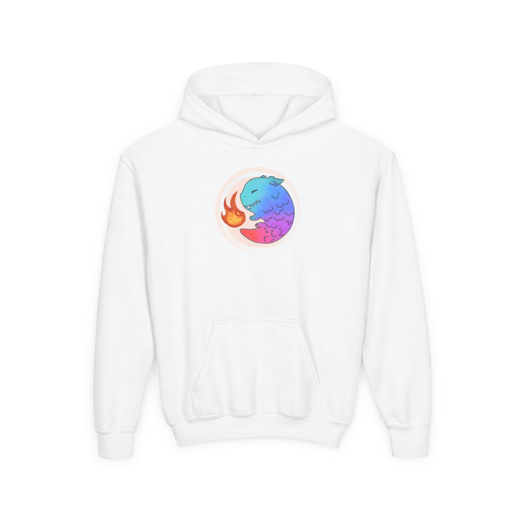 Youth Hoodie — Colorful Fire-Breathing Dragon Graphic