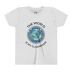 Youth T‑Shirt — "The World Is My Classroom" Globe Tee for Young Explorers
