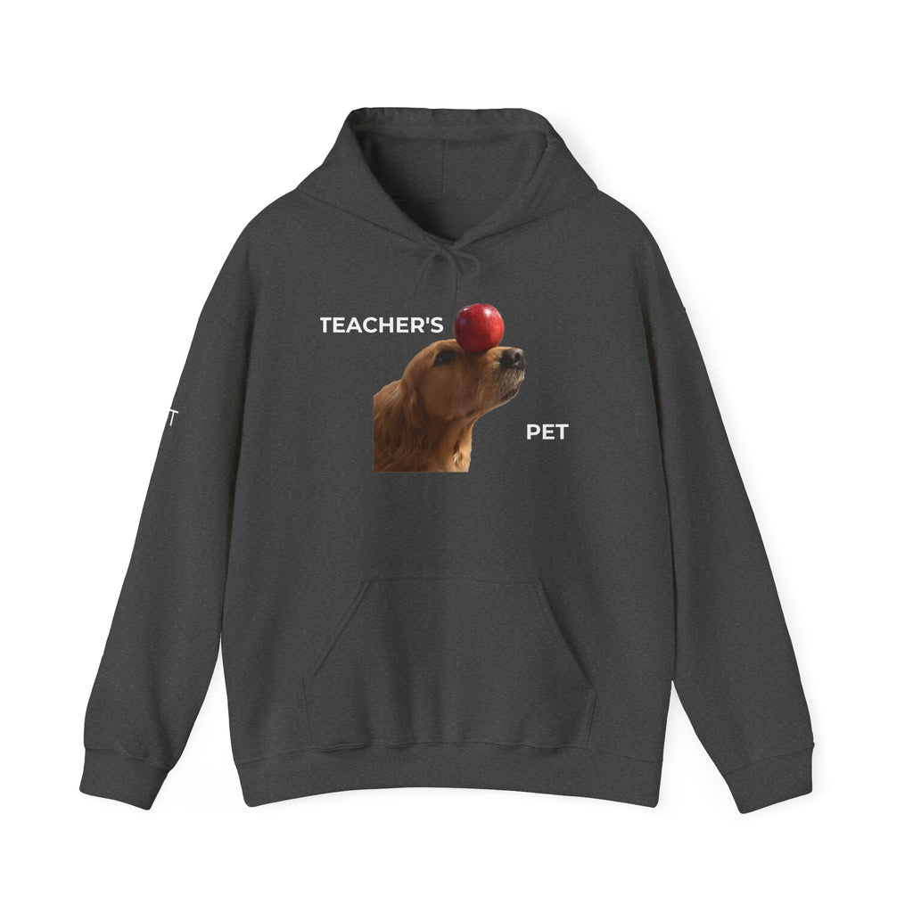 Teacher’s Pet Hoodie – Funny Dog with Apple Design