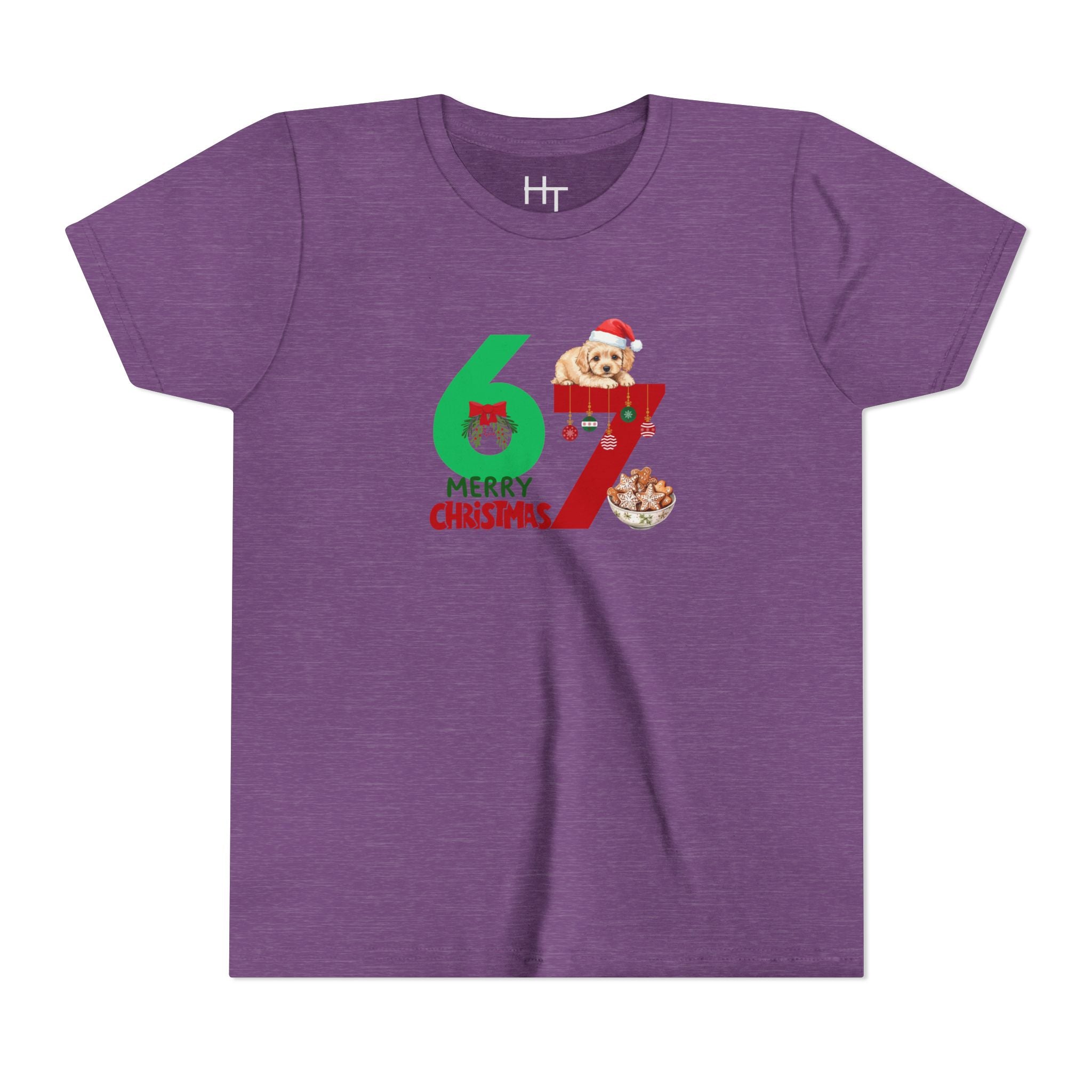 Youth Tee – '67 Merry Christmas' Cute Puppy Holiday Shirt