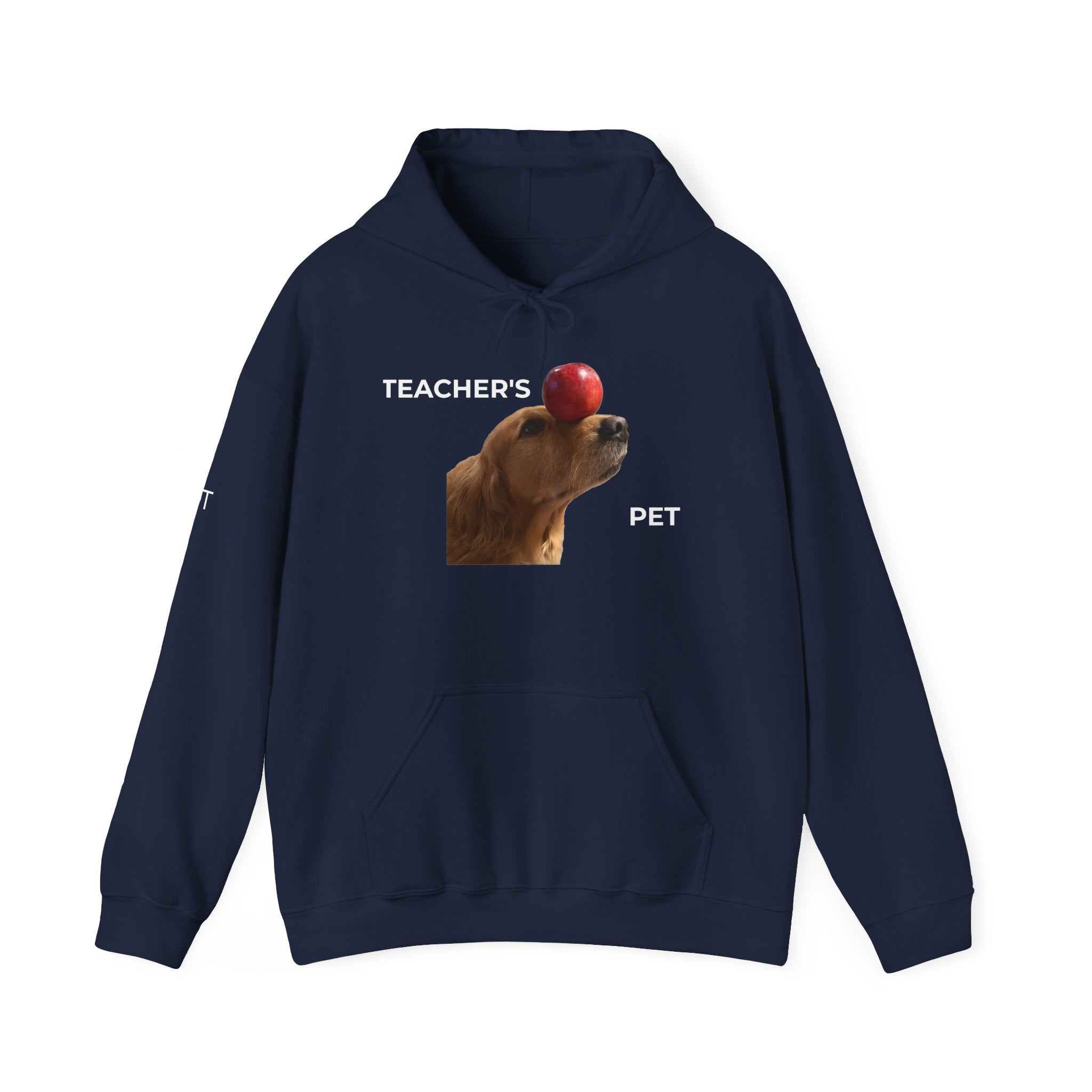 Teacher’s Pet Hoodie – Funny Dog with Apple Design