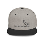 California Homeschool Flat Bill Snapback Hat (BLACK embroidery)