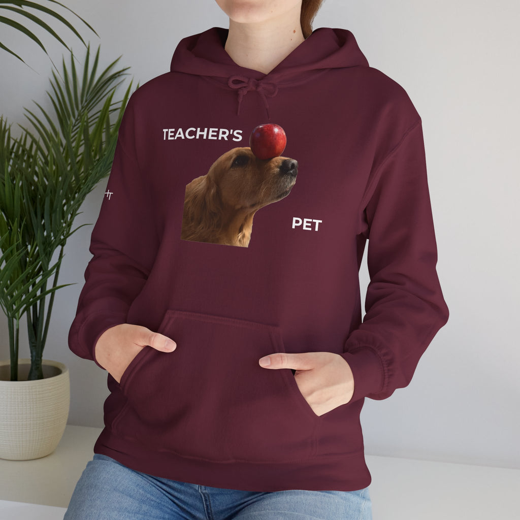 Teacher’s Pet Hoodie – Funny Dog with Apple Design