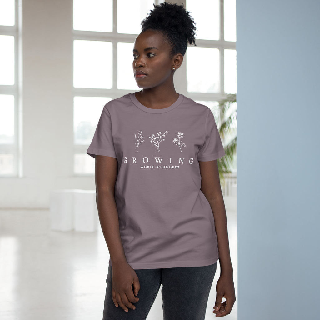 Floral Women’s Tee — 'Growing World Changers' Inspirational T-Shirt