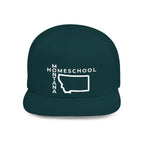Montana Homeschool Flat Bill Snapback Hat (WHITE embroidery)