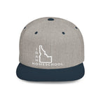 Idaho Homeschool Flat Bill Snapback Hat (WHITE embroidery)