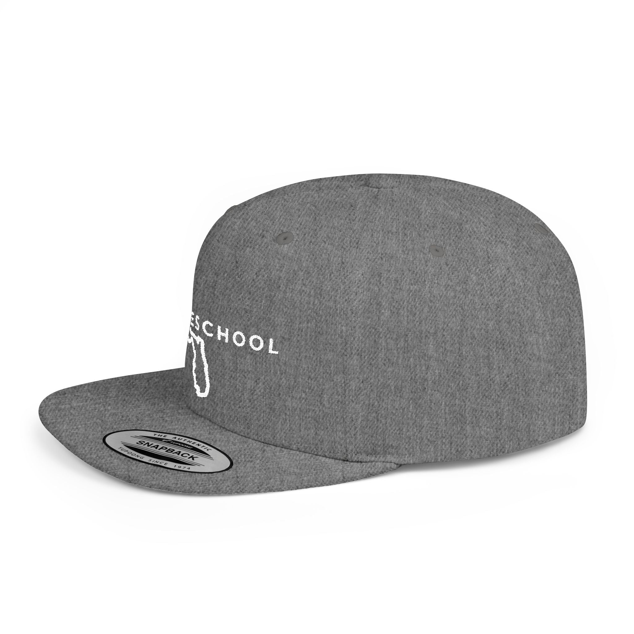 Florida Homeschool Flat Bill Snapback Hat (WHITE embroidery)