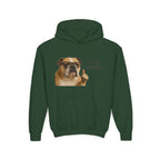 Youth Hoodie — Funny Bulldog “mmm, actually” Graphic Sweatshirt