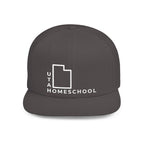 Utah Homeschool Flat Bill Snapback Hat (WHITE embroidery)