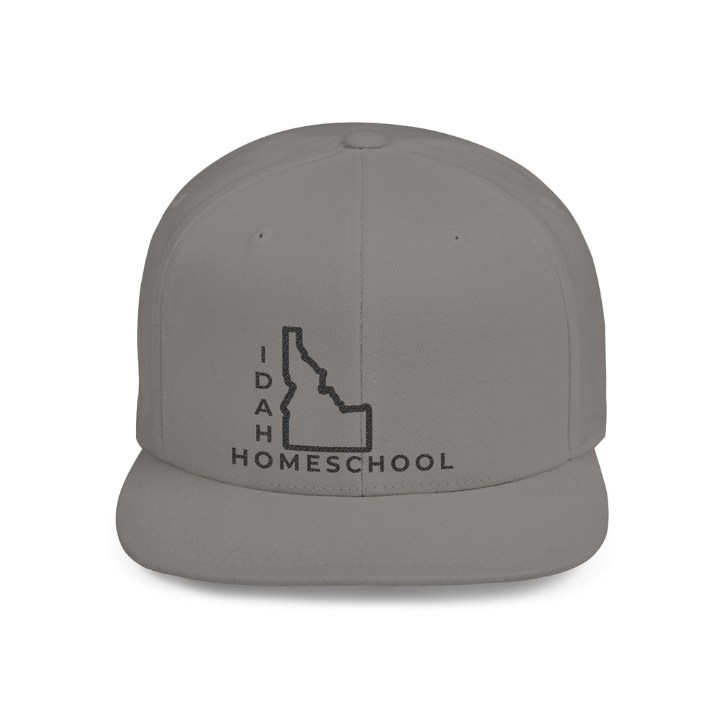 Idaho Homeschool Flat Bill Snapback Hat (BLACK embroidery)