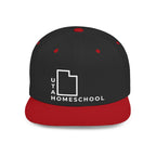 Utah Homeschool Flat Bill Snapback Hat (WHITE embroidery)