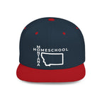 Montana Homeschool Flat Bill Snapback Hat (WHITE embroidery)