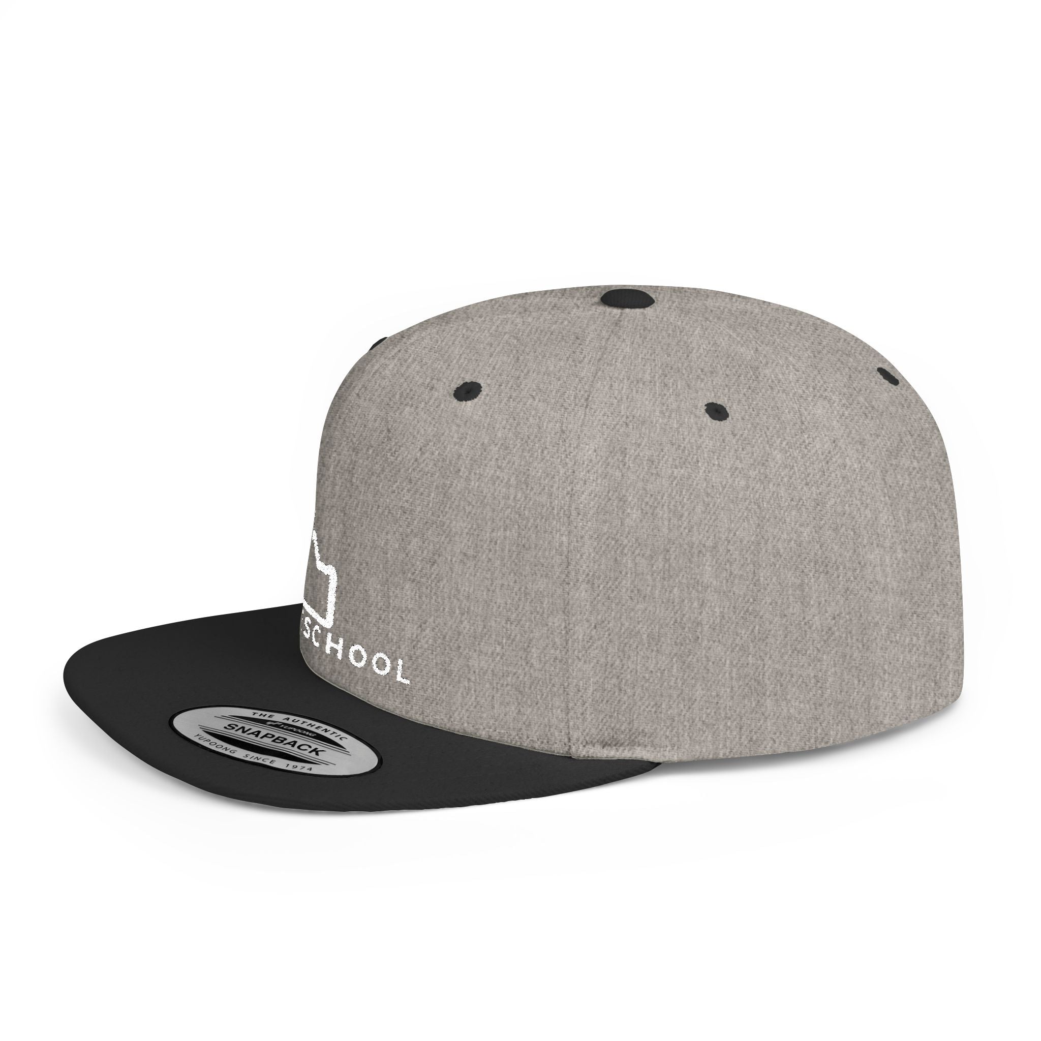 Idaho Homeschool Flat Bill Snapback Hat (WHITE embroidery)