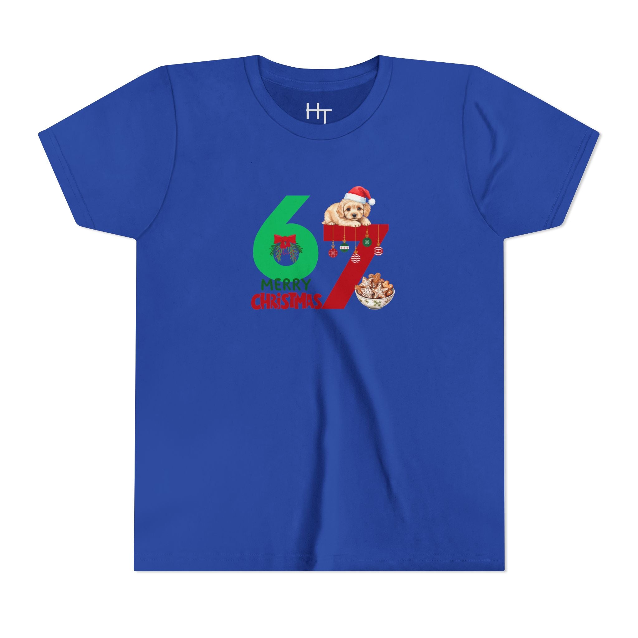 Youth Tee – '67 Merry Christmas' Cute Puppy Holiday Shirt