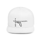 Florida Homeschool Flat Bill Snapback Hat (BLACK embroidery)