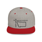Montana Homeschool Flat Bill Snapback Hat (BLACK embroidery)