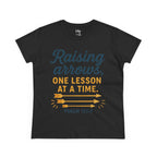 Raising Arrows T-Shirt — "Raising arrows, one lesson at a time. Psalm 127:4" Faith Mom Tee