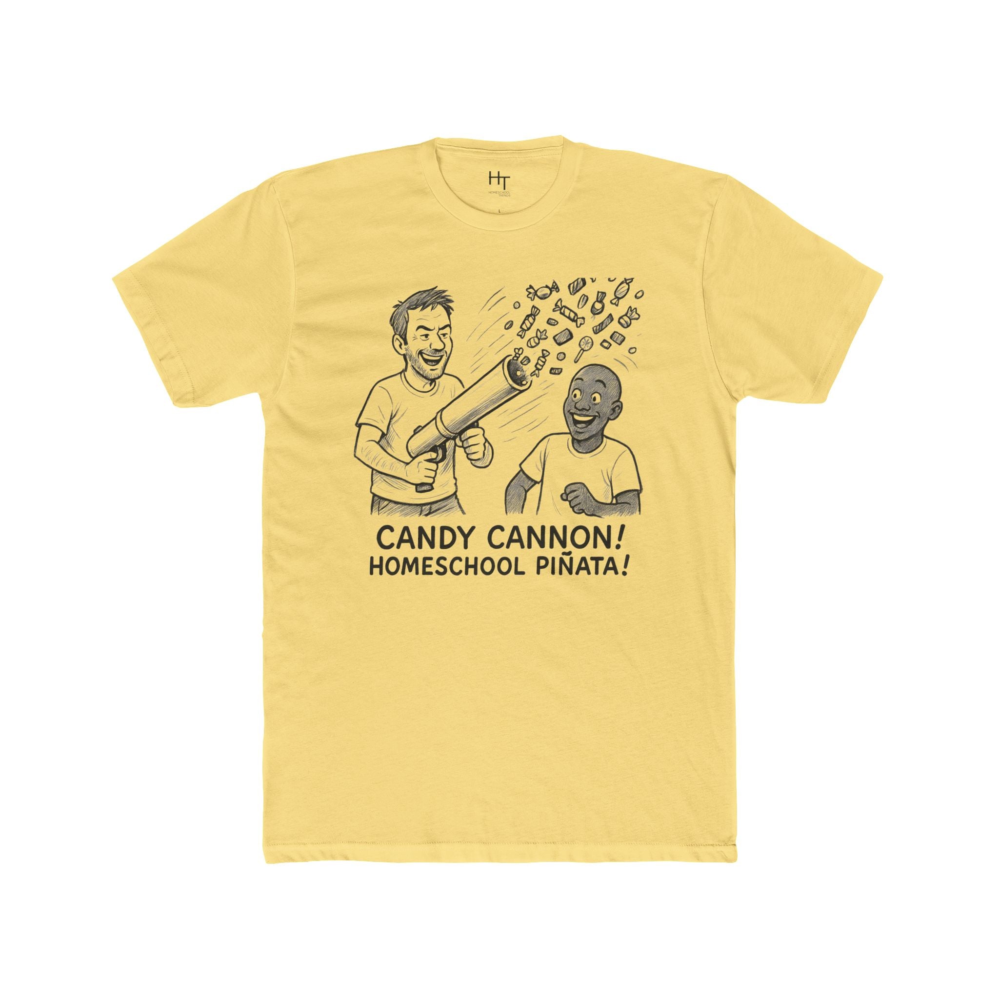 Candy Cannon T‑Shirt — "Candy Cannon! Homeschool Piñata!" Funny Adult Tee