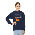 Youth Sweatshirt — 'I Would But My Horse Said Neigh' Cute Ornamental Horse