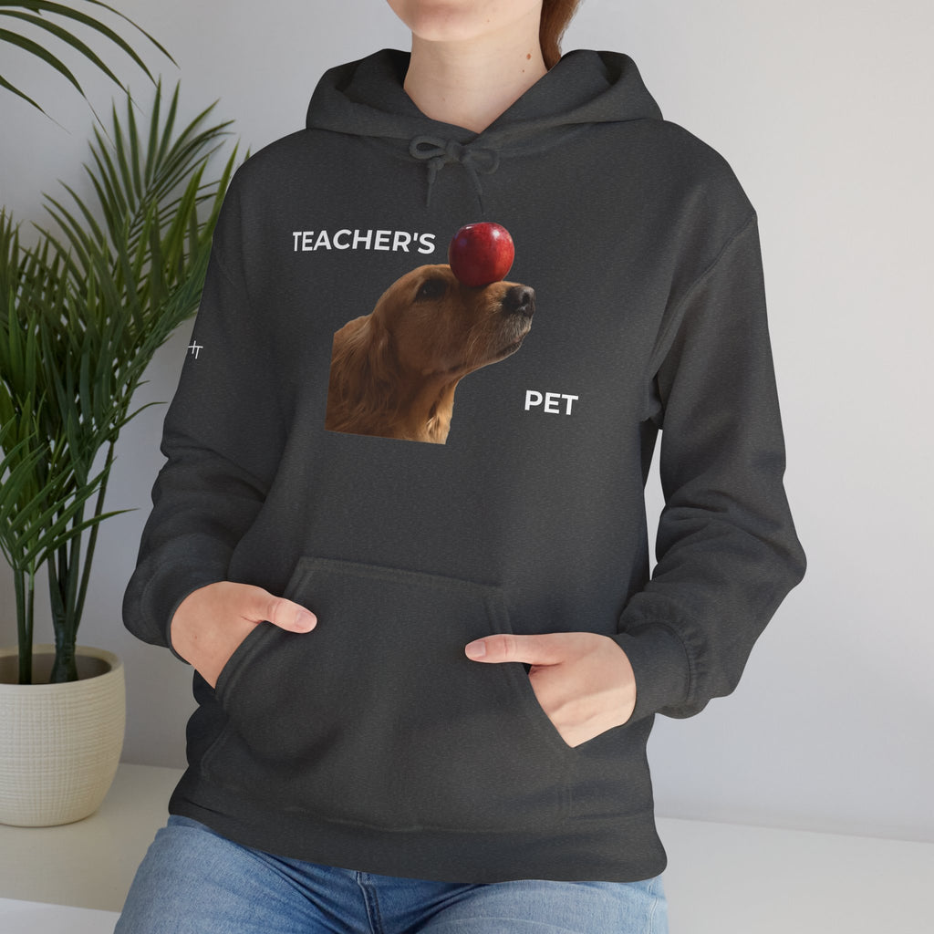 Teacher’s Pet Hoodie – Funny Dog with Apple Design