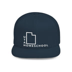 Utah Homeschool Flat Bill Snapback Hat (WHITE embroidery)
